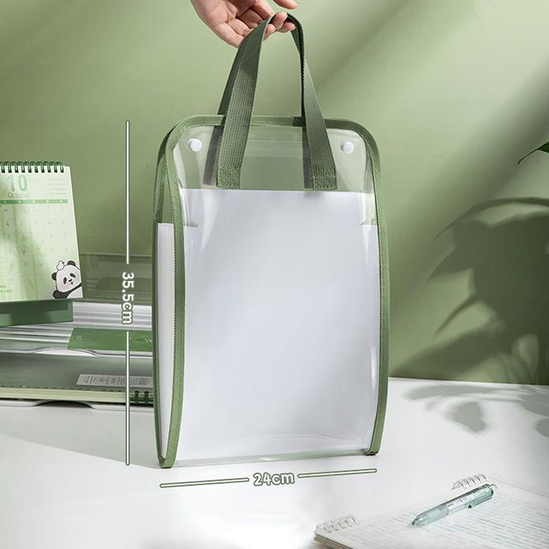 Expandable File Storage Pocket With Built-In Organizer Large Capacity Portable Transparent Waterproof Tote Folder