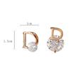 Letter D Earrings For Women Shiny Zircon Stud Earrings Light Luxury European and American Earrings Party Wedding Jewelry Gifts K