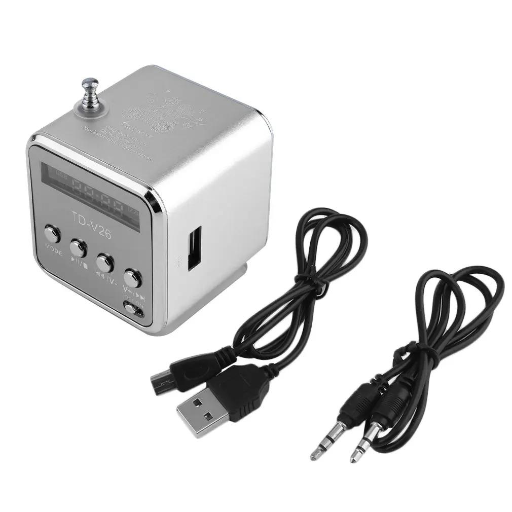 TD-V26 Mini Portable Sound Speaker TF Card FM Radio AUX Stereo Music Player Bluetooth Speaker