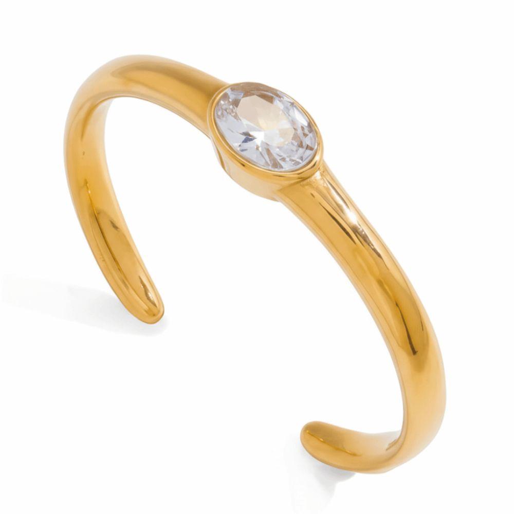Luxury Love Heart Open Bracelet Stainless Steel Adjustable Heart Shape Bracelet 18K PVD Gold Plated Heart Shape Cuff for Women