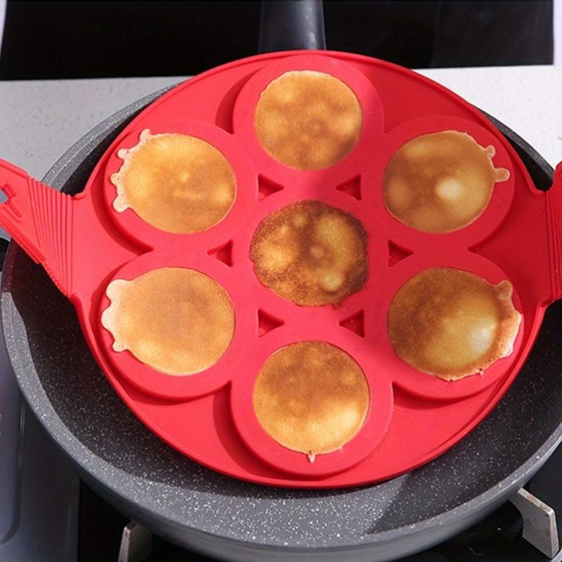Silicone Pancake & Egg Mold, 7-Hole Nonstick Baking Pan, Easy-Clean Breakfast Kitchen Gadget, Versatile for Family & Restaurant