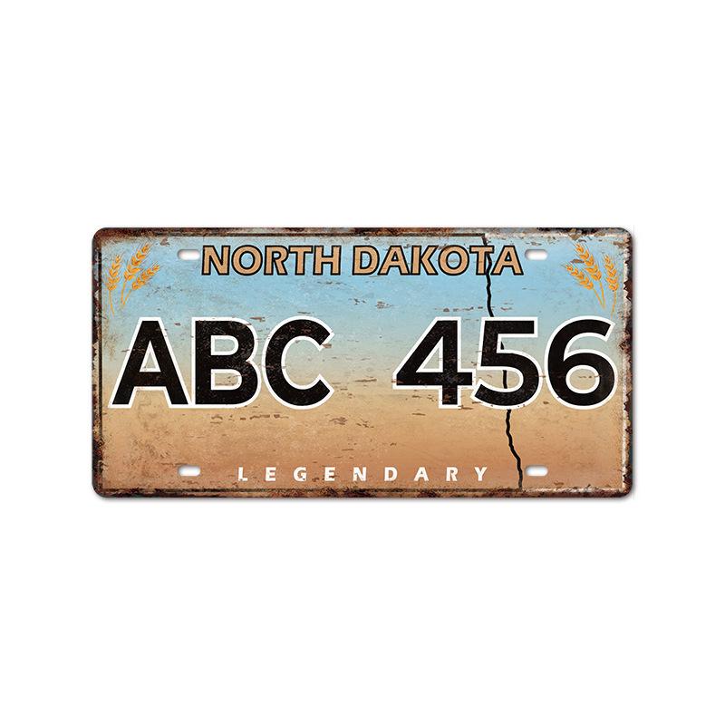 Vintage Tin Art with 1530 License Plate Design: Ideal for American - style Background Wall Decor