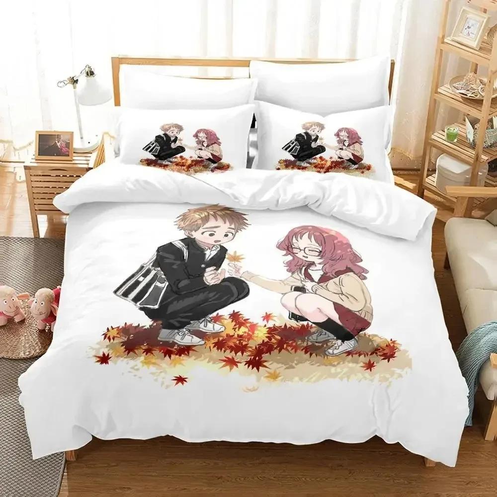 3D Kawaii The Girl I Like Forgot Her Glasses Kaede Bedding Set Cartoon  three-piece set Adult Kid Bedroom Duvet cover Sets