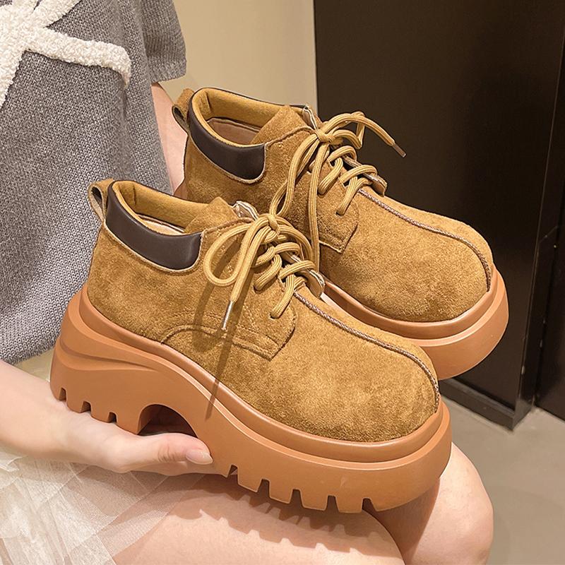 

Женские ботильоны на плоской платформе, дизайнерские ботинки на шнуровке, модные зимние ботинки для женщин 2025, новые, для платья, в готическом стиле, мотоциклетные ботинки Mujer 40 имбирный