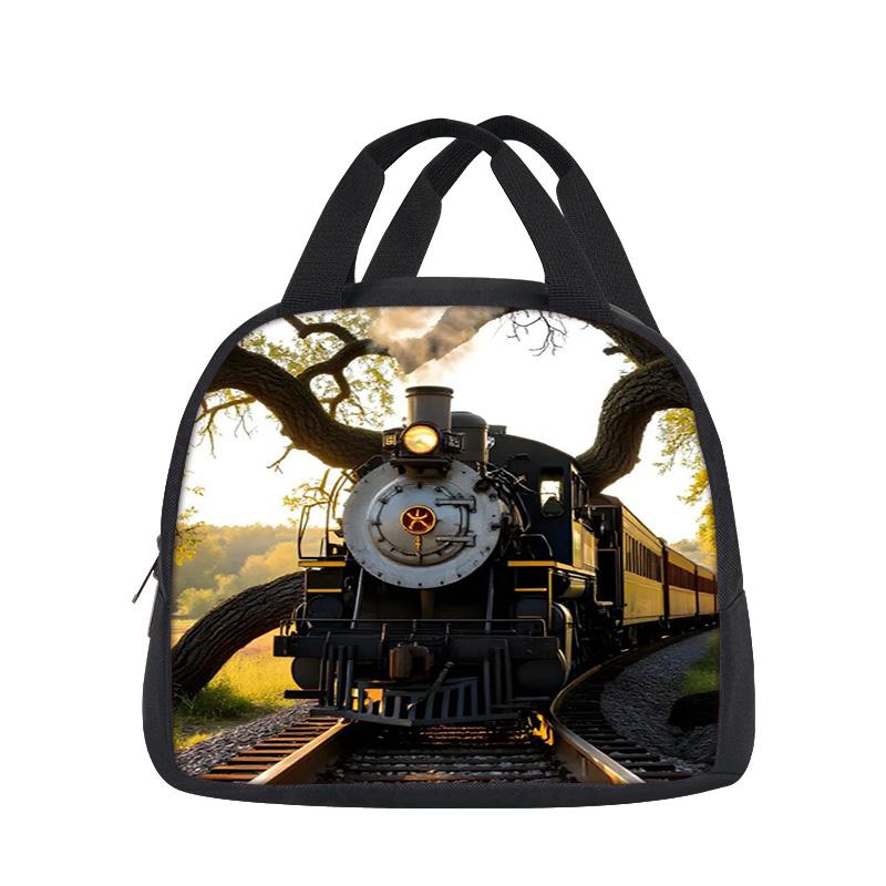 Train Lunch Bag with Insulation Large Capacity Lightweight Printing New Design the Best School Companion for Both Boys and Girls