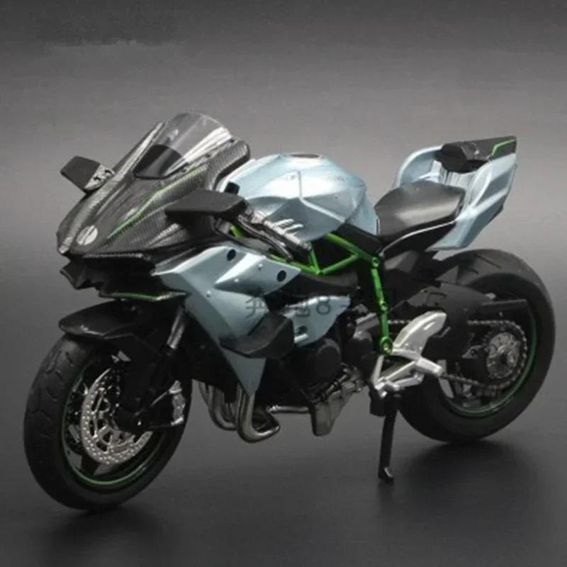 1:12 KAWASAKI H2R Alloy Racing Motorcycle Simulation Metal Street Race Motorcycle Model Sound And Light Collection Kids Toy Gift