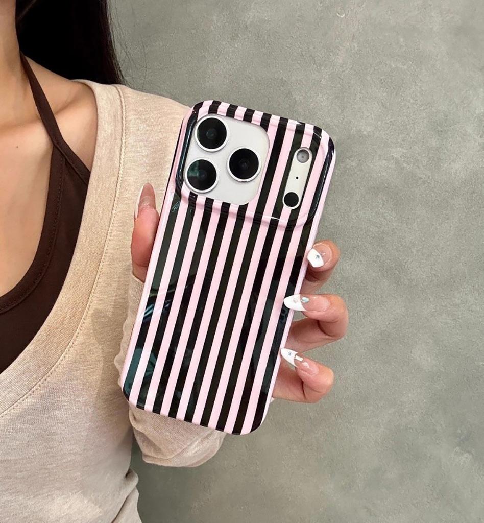 Simple Stripes Splicing Color Collision Shockproof Phone Case for For Iphone 14 1 16 17 Pro Max Shockproof Protective Back Cover