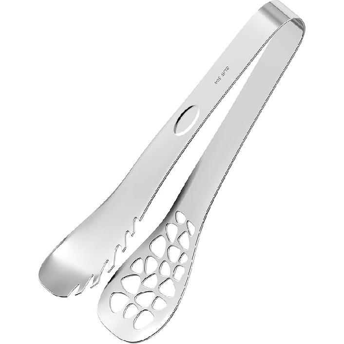 Kitchen Tongs, 10 Inch New Premium Heavy Duty Stainless Steel Tongs, Heat Resistant Locking Tongs, Multi-Purpose with Mesh Hole Clamp Tongs for