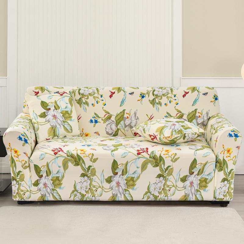 Square Printed L-shape Chaise Longue Sofa Covers for Living Room Sofa Protector Anti-dust Elastic Stretch Covers for Corner Sofa