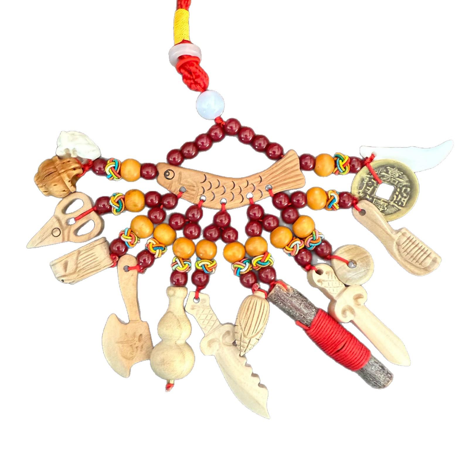

Real Peach Wood Baby Tooth & Hair Keepsake Safety Pin Brooch Five-Hole Bent Fish