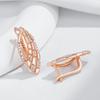 Rose Gold Color Ethnic Bride Drop Earrings For Women Hollow Pattern Natural Zircon Accessories Daily Fine Jewelry