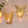 Elegant Butterfly Candlestick Ornaments Electroplated Iron Candle Stand  Table