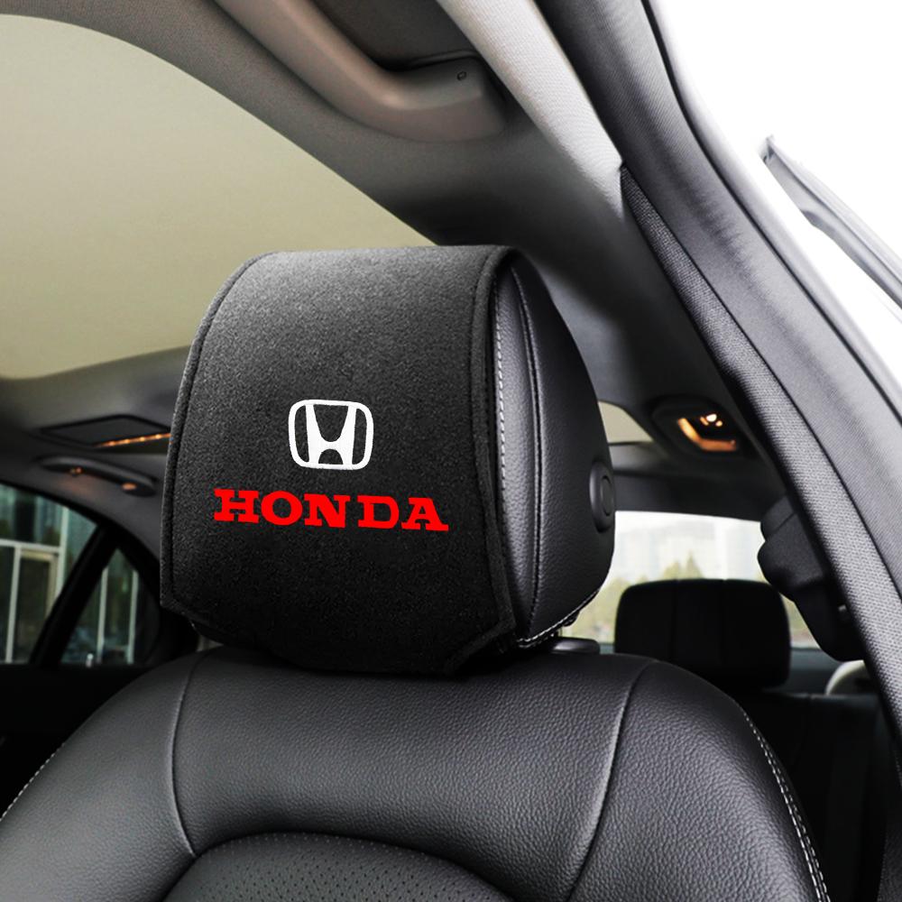 GNTYA1 1/2pc Car Headrest Cover Seat Head Pillow Headrest Cover For Honda Mugen Civic TYPE-R Accord Fit Jazz CRV BRV HRV Insight Pilot