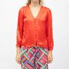 Women's Light Satin-effect V-neck Blouse Bianca