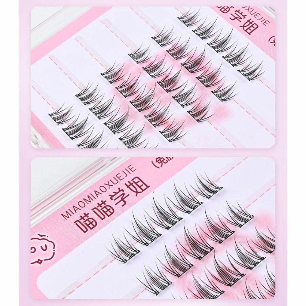Anime Cosplay Manga Lashes With Jelly Glue Strips Cat Elf Eyelashes Makeup Supplies