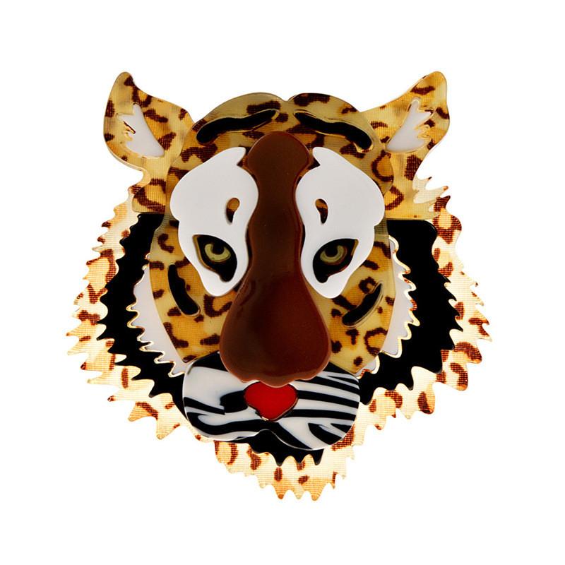 Vintage Tiger Brooch Alloy Animal Design Gift For Men Women