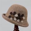 Autumn and Winter In The Elderly Hat Women Warm Woolen Top Hat Winter Basin Hat Thickened Bucket Hat
