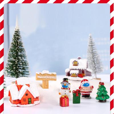Santa Claus with Mask Snow Scene Micro Landscape Christmas Ornaments