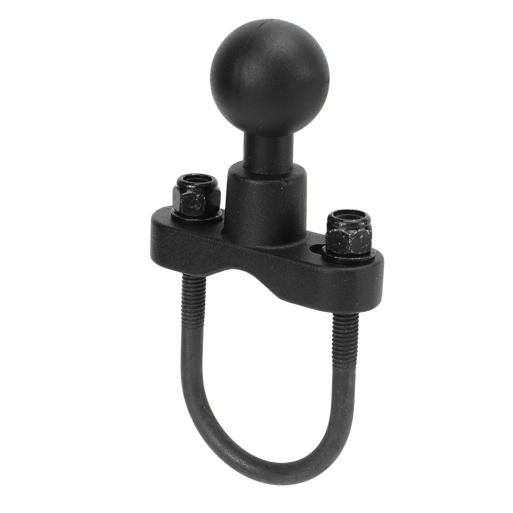 U Bolt Handlebar Mounting Base 1in Ball Head Rubber Wrapping for Bicycles Motorcycles 12.7‑36mm Bar Rail
