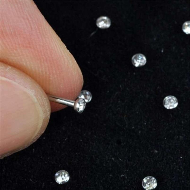 60 Stuks Roestvrij Staal Kristal Neusring Set Vrouwen Meisje Chirurgisch Staal Neuspiercing Kristallen Sieraden