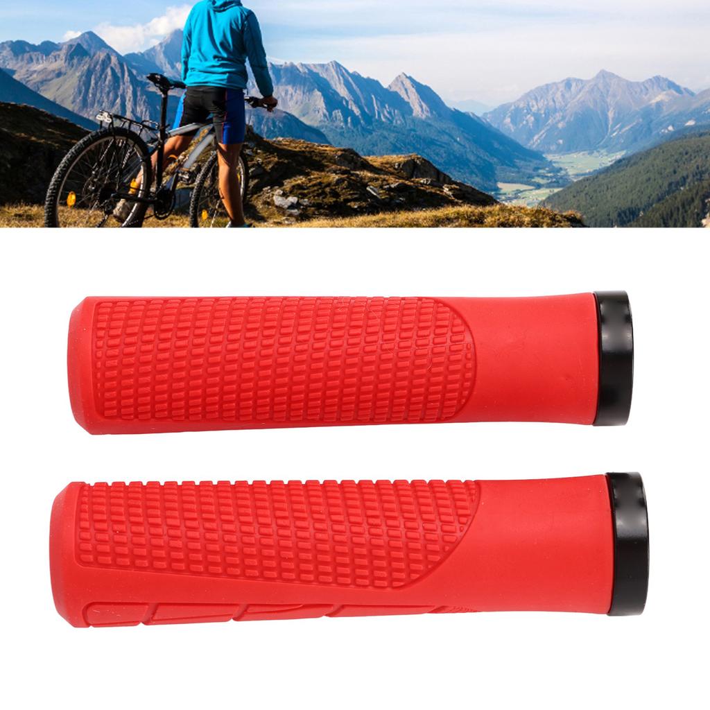 2 PCS Bike Rubber Handlebar Grips Anti Slip Handlebar Cover Shockproof Mountain Bike Handles