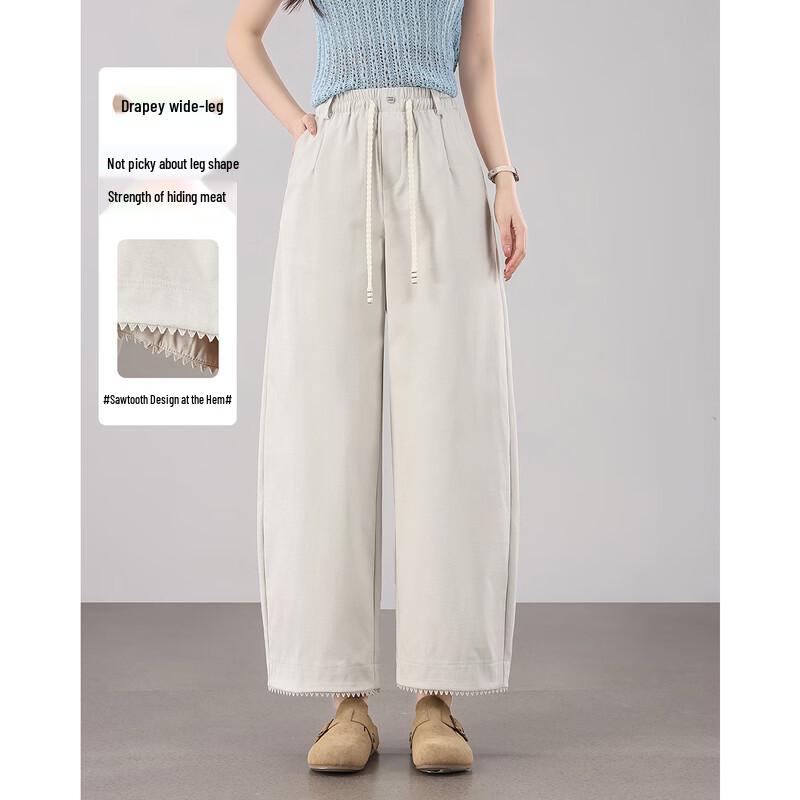 TERRE BLEUE Women s Loose Fit Wide-Leg Casual Pants 29