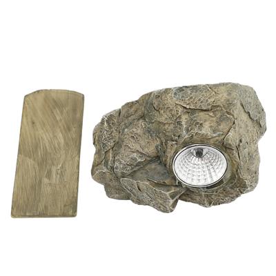 Scatola portachiavi a forma di roccia finta in resina, pietra simulata, portachiavi di riserva con luce solare per giardino esterno