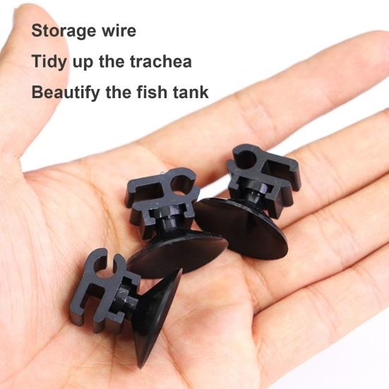 5 Pcs Aquarium Suction Cup Double-ended Buckle for Square And Round Tube Fish Tank Oxygen Tube Hose Pump Power Cord Buckle