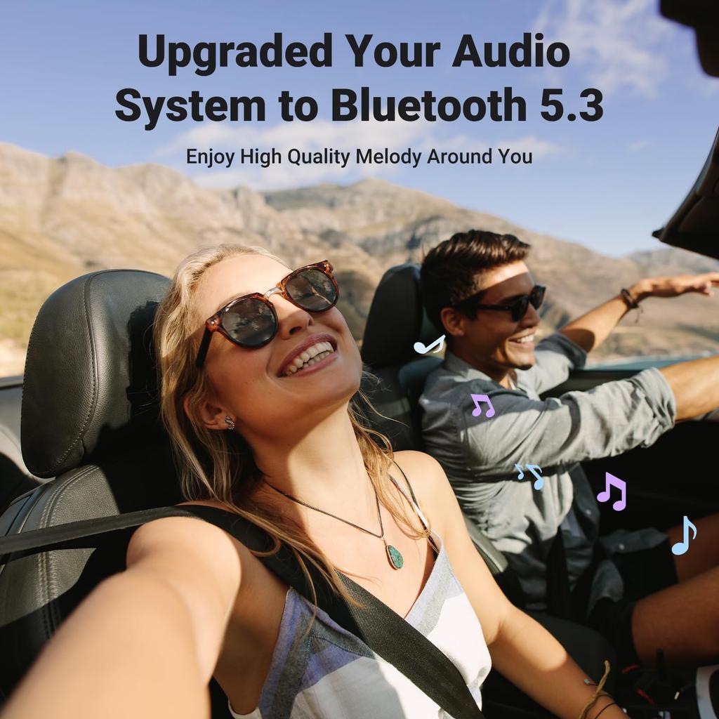 UGREEN Bluetooth Car Bluetooth Car USB Simultaneous Connection with Two Communication Range SBC Latency No Charging Required Certification Silver 5.3