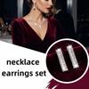 Crystal Jewelry Set Shining Necklace Bridal Earrings  Women