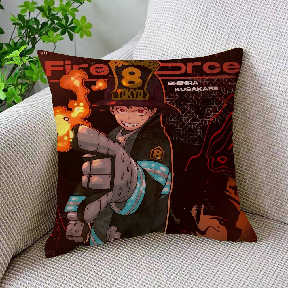 Fire Force Cartoon Pillow Gift Home Office Decoration Bedroom Sofa Car Cushion Cover case x
