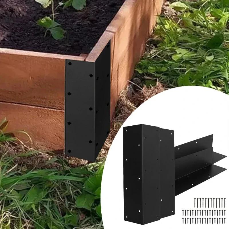 Top Quality 1Pc Noise Free Metal Right Angle Bracket Rustproof Garden Bed Corner Connector with Screws for Furniture