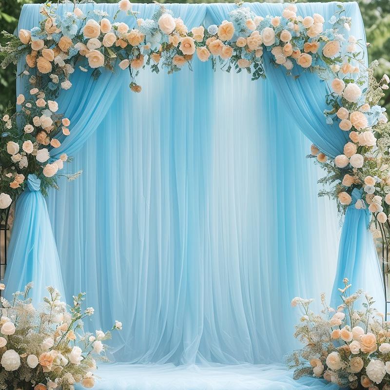 Outdoor Wedding Arch and Chair Mesh Decoration