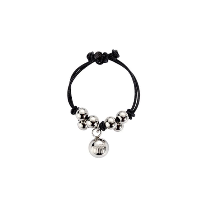 nff silver grape string ring-black