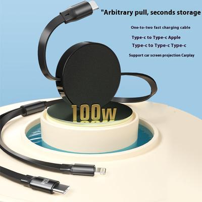 240W Retractable Type C To USB C Cable PD Quick Charge Fast Charging Type C To Type C for Cubot KingKong Mini 2   Y6