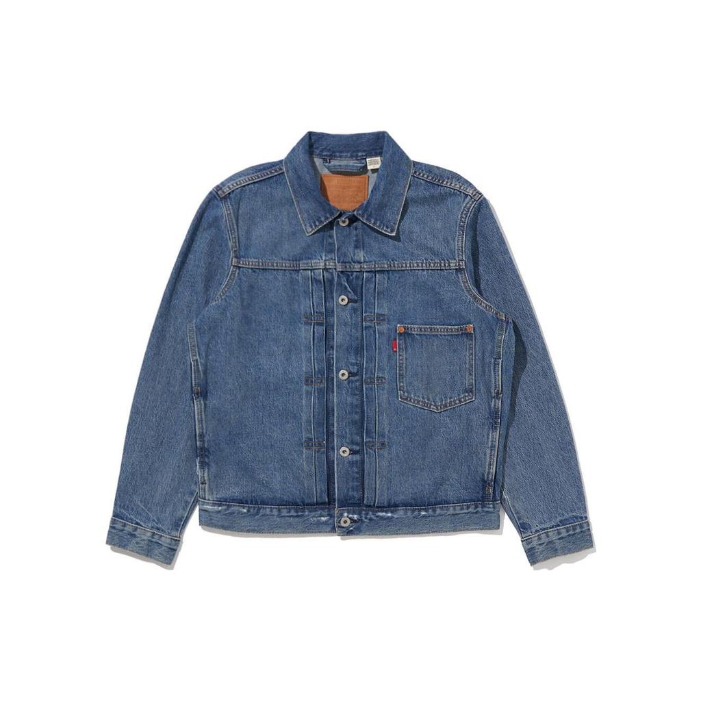 Levis Veste en jean à manches longues et à boutons pour homme, couleur unie, bleu A3174-0004