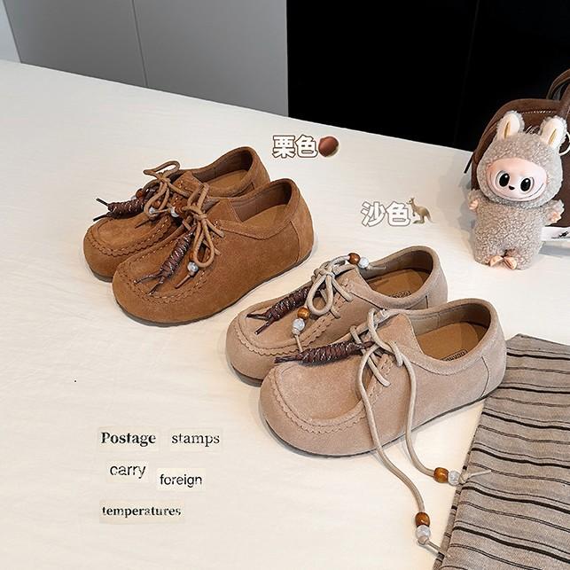 Cowhide Version Thick-soled Heightening Leather Soft-soled Kangaroo Shoes 2025 Autumn New Bag Head and Back Bag Birkencool Slippers Outside