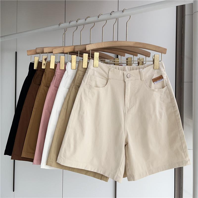 High-Waisted Women's Loose Denim Shorts: Summer 2026 Versatile Plus Size, Wide-Leg, Slimming, Elastic Casual Pants