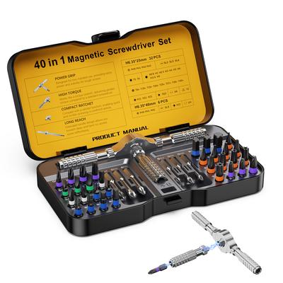 Ratchet Screwdriver Set 40 In 1 Magnetic Screw DIY Tool for Furniture Assembly Precision Electrical Appliance Repair Bicycle