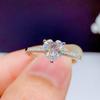 Heart-Shaped Imitation Moissanite Diamond Open Ring for Women