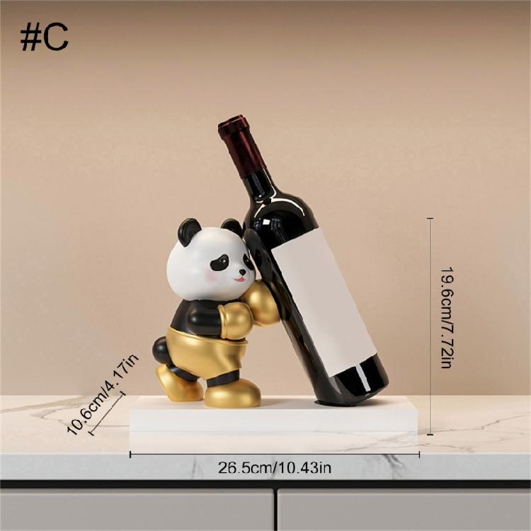 Stojak na wino Panda Uroczy Zwierzęcy Stojak na Wino Poprawia Estetykę Domu Jako Funkcjonalne Dekoracje Blatowy Stojak na Wino