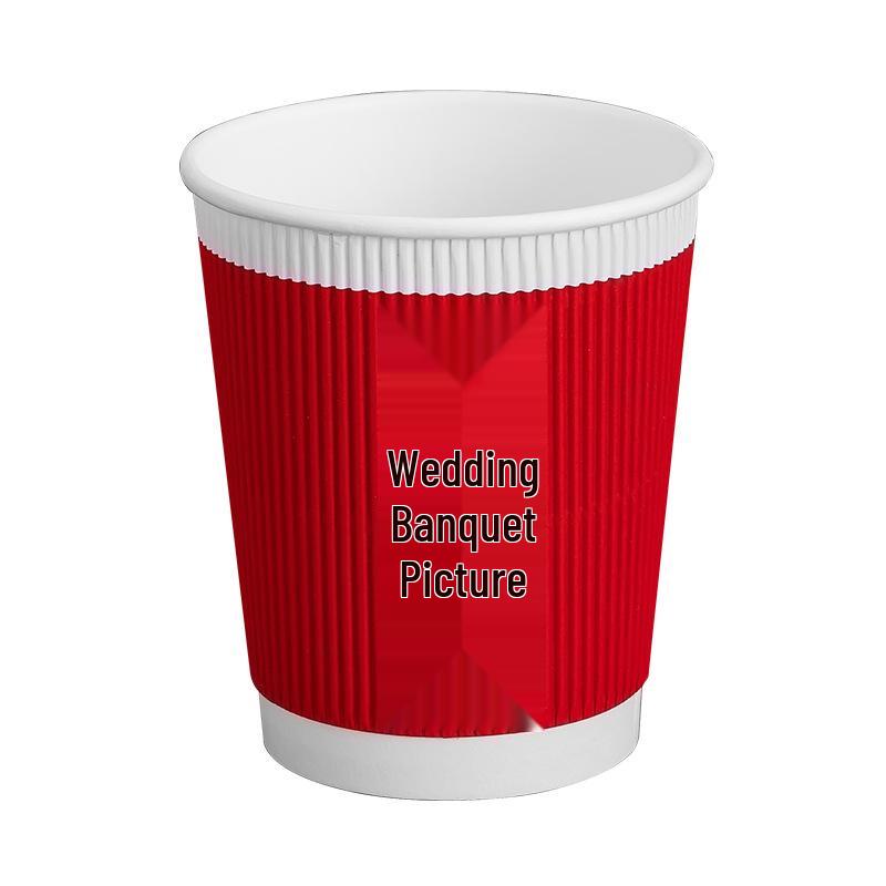 Red Wedding Double Happiness Paper Cups for Festive Celebrations