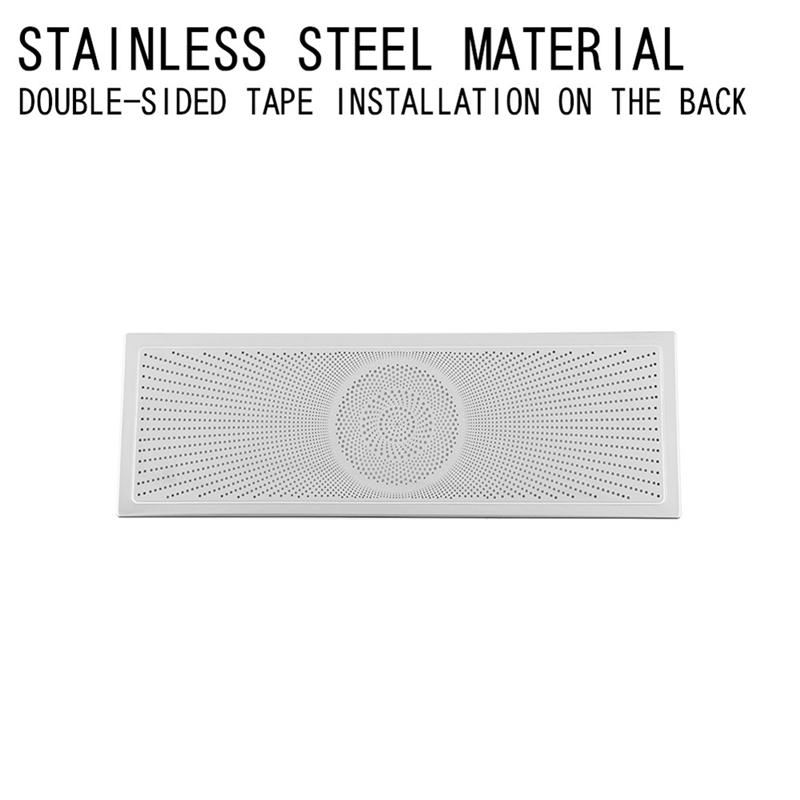A03E-For Toyota Alphard/Vellfire 40 Series Stainless Steel Middle Row Roof Speaker Cover Interior Trim Replacement Parts Silver