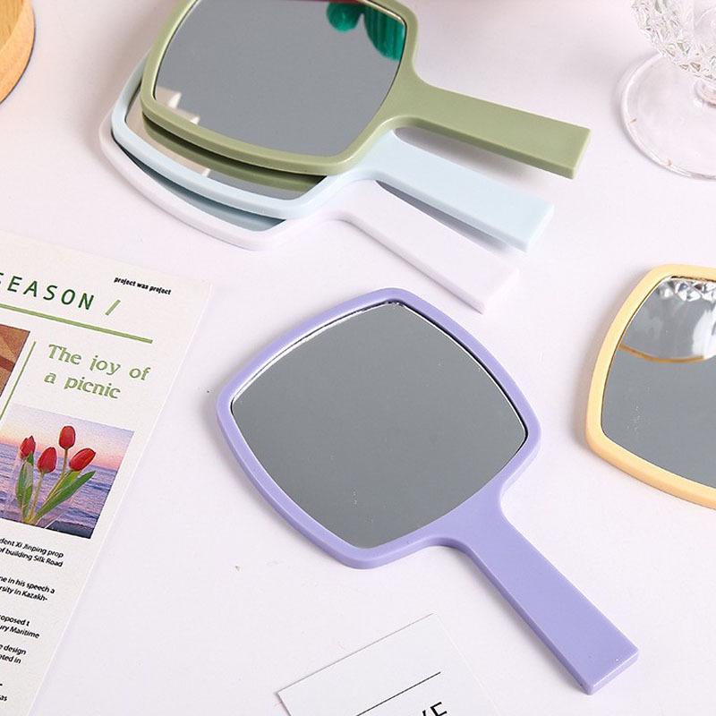 Trendy French-Style Luxury Handheld Makeup Mirror with Round Corners