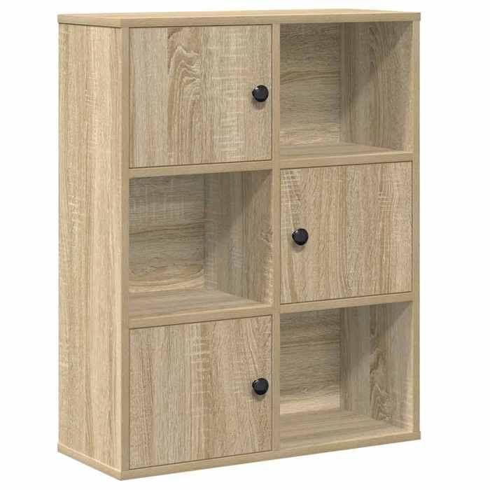 VidaXL Bookcase Sonoma Oak 60x24x76.5 Cm Engineered Wood, Bookshelf, Storage Rack, Book Holder, 860384