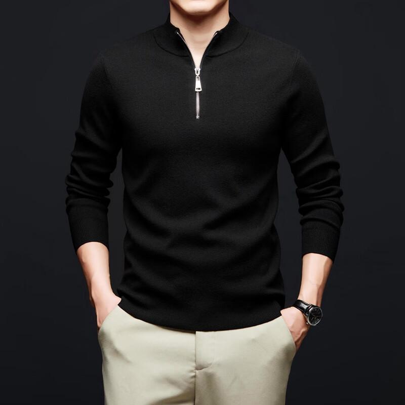 Men's Thickened Half-Zip Pullover Knit Base Layer Shirt YTMFQ24626