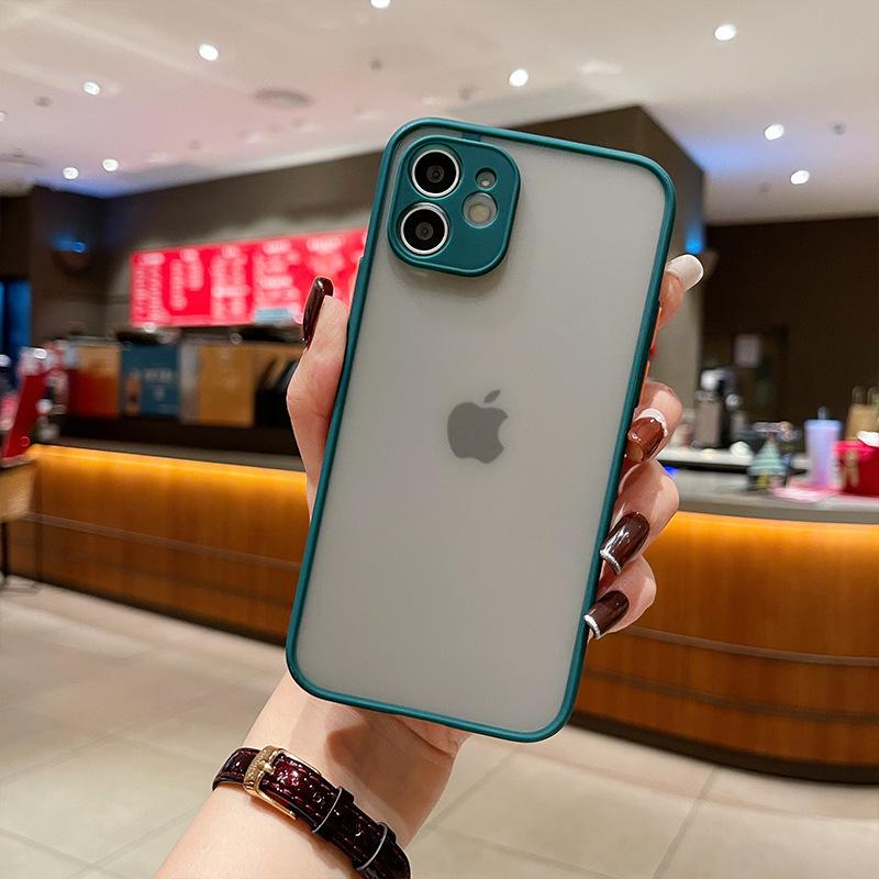 Applicable To Apple 15 Mobile Phone Case IPhone 13 Contrasting Color Mobile Phone Case Apple 11 Matte 14Pro Personality Skin Feeling Shell