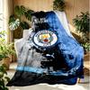 Manchester City FC Pattern Blanket for Home Decoration, Bed, Sofa, Car Travel, Camping, Suitable for All Seasons, Birthday Christmas Gift