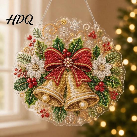 Home Decoration Ornaments Christmas Faux Pearl Art Hanging Ornament Kit Acrylic Glowing Holiday Decor Garden for Tree Window DIY Festive Pendant