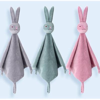 Křišťálová sametová uklidňující ručníková panenka s uklidňujícím králíkem, roztomilá panenka s králíkem, kousnutelná na spaní